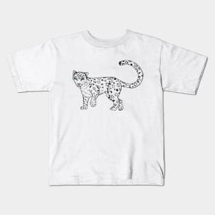 Roaming - Snow Leopard Sketch Kids T-Shirt